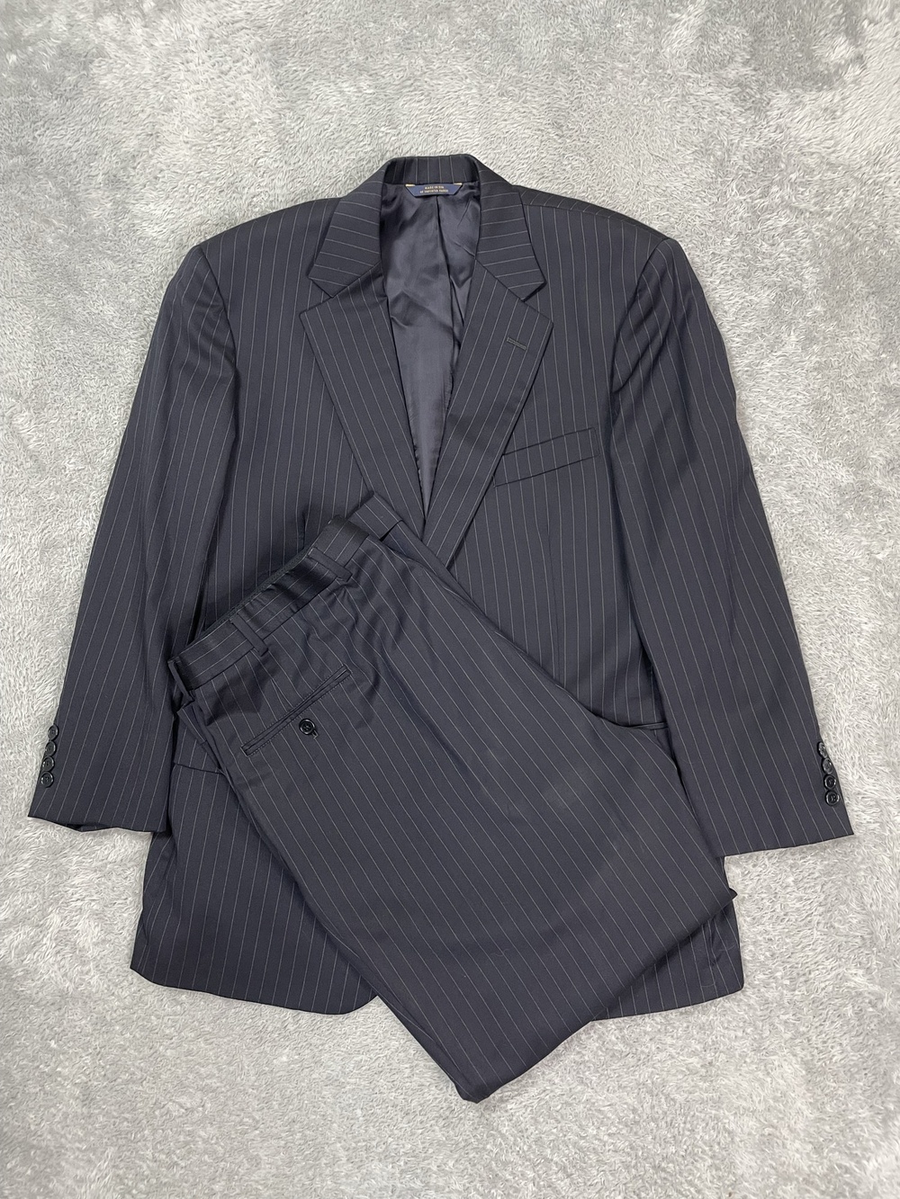 Brooks Brothers 1818 Madison Suit Mens 43R 38x30* Blue Pinstripe USA 2 Piece